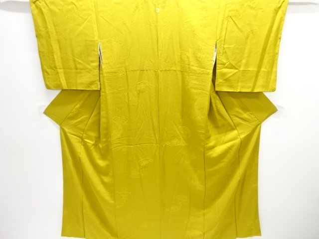 割れ鏡裏模様織り出し色無地着物